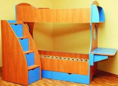 двоярусне ліжко з гіркою "Романтика"_Alf